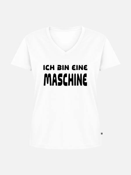 Maschine - Frauen Premium Bio T-Shirt mit V-Ausschnitt - Weiß