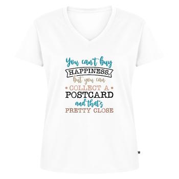 Deltiology card Colleting Deltiologist postcard - Women's Premium Organic V-neck T-shirt - white - Front - AI Model Female 172 dark (172cm)