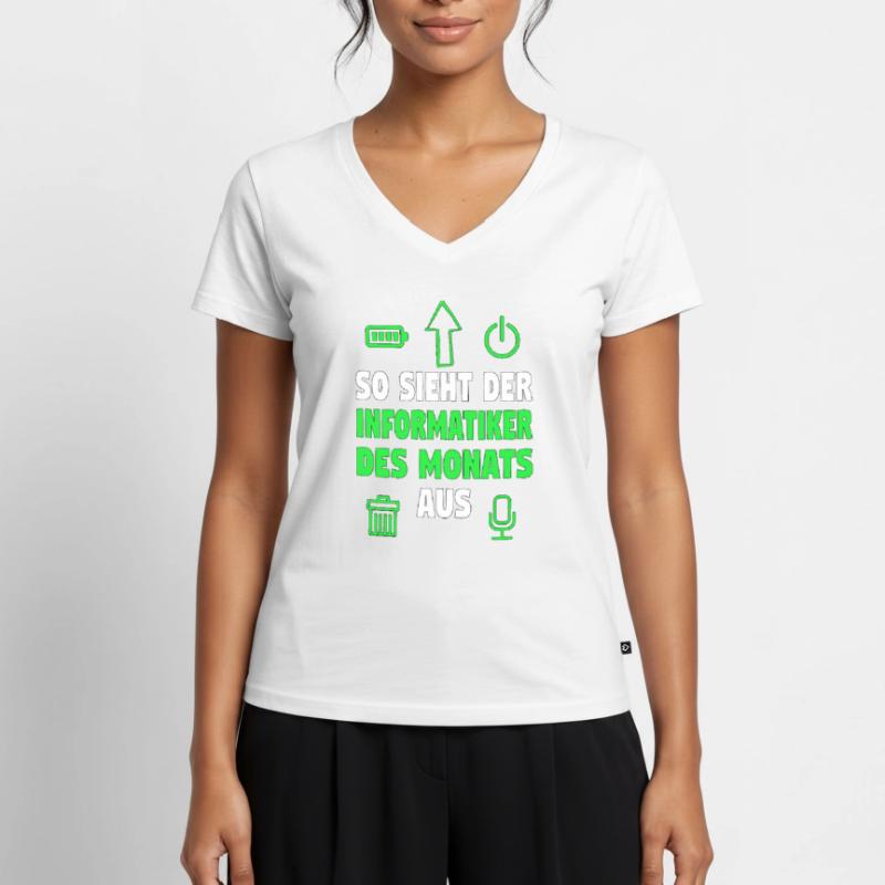 Informatik Computer Programmierer Entwickler Coder Frauen Premium Bio T-Shirt mit V-Ausschnitt