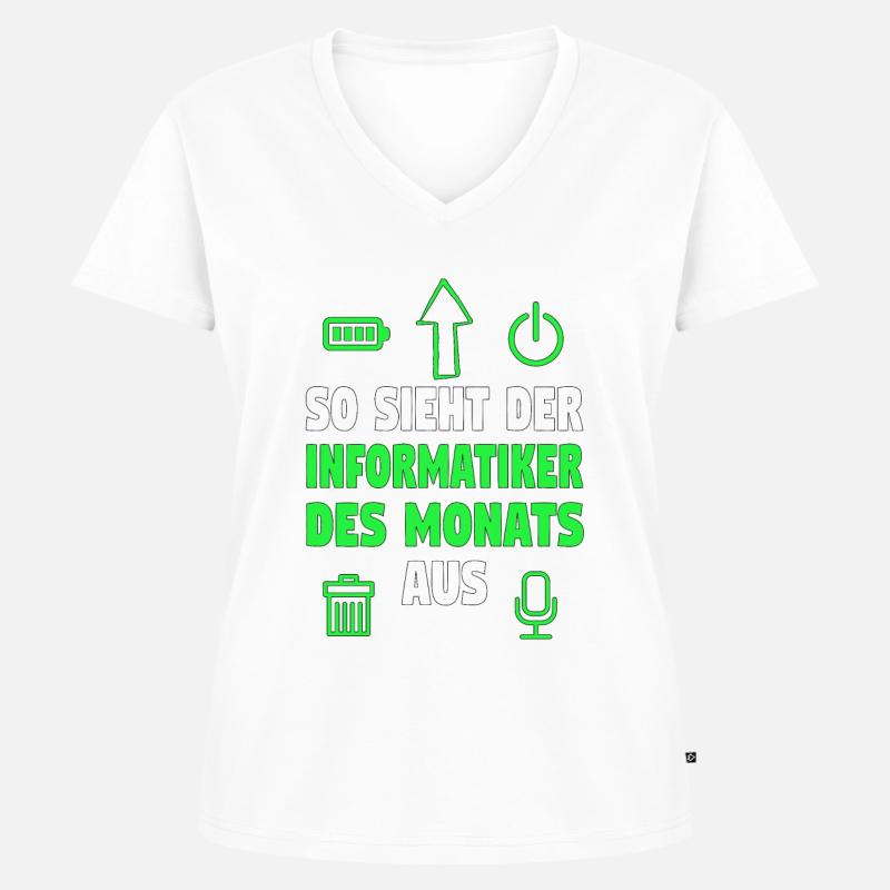 Informatik Computer Programmierer Entwickler Coder - Frauen Premium Bio T-Shirt mit V-Ausschnitt - Weiß