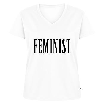 Feministisk feminisme feminist - Premium økologisk T-shirt til kvinder - hvid - Foran - AI Model Female 172 dark (172cm)