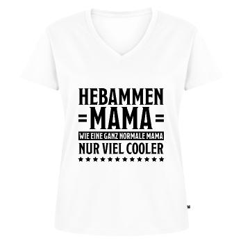 Hebamme Spruch Lustig Lustiges Hebammen Geschenk - Frauen Premium Bio T-Shirt mit V-Ausschnitt - Weiß - Vorne - AI Model Female 172 dark (172cm)