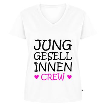 Junggesellinnenabschied Jga Crew - Frauen Premium Bio T-Shirt mit V-Ausschnitt - Weiß - Vorne - AI Model Female 172 dark (172cm)