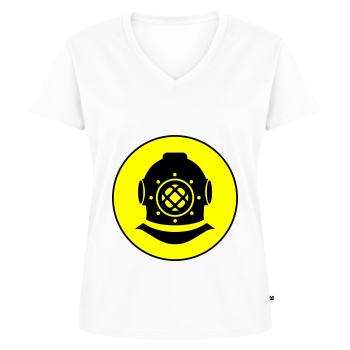 Apnea Diving Circle - Women's Premium Organic V-neck T-shirt - white - Front - AI Model Female 172 dark (172cm)