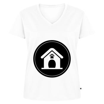 Cercle de chien de niche - T-shirt encolure en V Premium bio Femme - blanc - Devant - AI Model Female 172 dark (172cm)