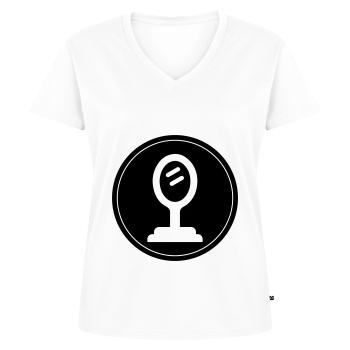 Spiegel Beauty - Frauen Premium Bio T-Shirt mit V-Ausschnitt - Weiß - Vorne - AI Model Female 172 dark (172cm)
