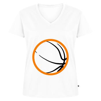 Abstract Basketball Design - Women's Premium Organic V-neck T-shirt - white - Front - AI Model Female 172 dark (172cm)