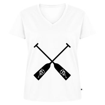 Drachenboot Paddel für alle Drachenboot-Fahrer - Frauen Premium Bio T-Shirt mit V-Ausschnitt - Weiß - Vorne - AI Model Female 172 dark (172cm)