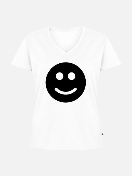 Emoticons - Frauen Premium Bio T-Shirt mit V-Ausschnitt - Weiß