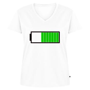 Ladebalken Akku - Frauen Premium Bio T-Shirt mit V-Ausschnitt - Weiß - Vorne - AI Model Female 172 dark (172cm)
