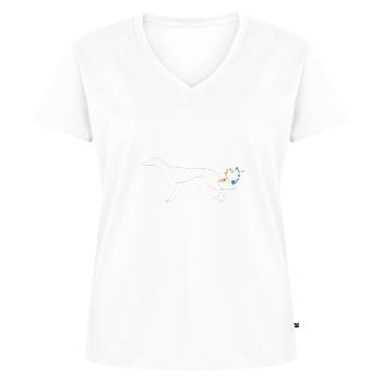 Windhunde - Windhund - Frauen Premium Bio T-Shirt mit V-Ausschnitt - Weiß - Vorne - AI Model Female 172 dark (172cm)