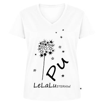LeLaLuSterntal Pu - L'original de heavenlygoods - T-shirt encolure en V Premium bio Femme - blanc - Devant - AI Model Female 172 dark (172cm)