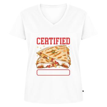 Quesadilla Tortilla Quesadillas Gift - Women's Premium Organic V-neck T-shirt - white - Front - AI Model Female 172 dark (172cm)