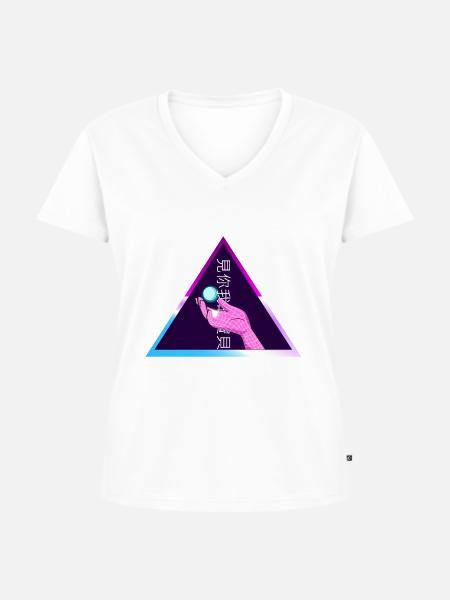 Japan Vapor Videogame - Frauen Premium Bio T-Shirt mit V-Ausschnitt - Weiß