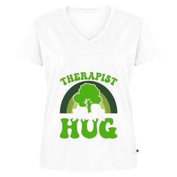 Amoureux de la nature environnementaliste - T-shirt encolure en V Premium bio Femme - blanc - Devant - AI Model Female 172 dark (172cm)