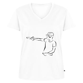 sport shooting air pressure gun gift - Women's Premium Organic V-neck T-shirt - white - Front - AI Model Female 172 dark (172cm)