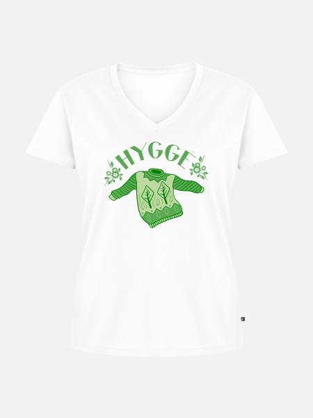 Hygge Shirt ● Hygge-Pullover ● Geschenk - Frauen Premium Bio T-Shirt mit V-Ausschnitt - Weiß