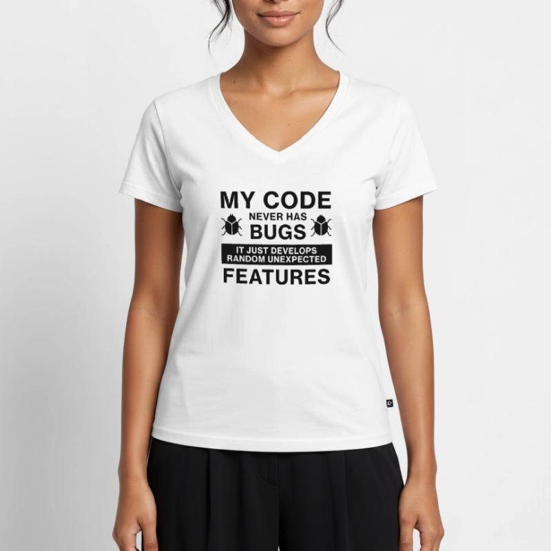 Programmierer Coder Coding Frauen Premium Bio T-Shirt mit V-Ausschnitt