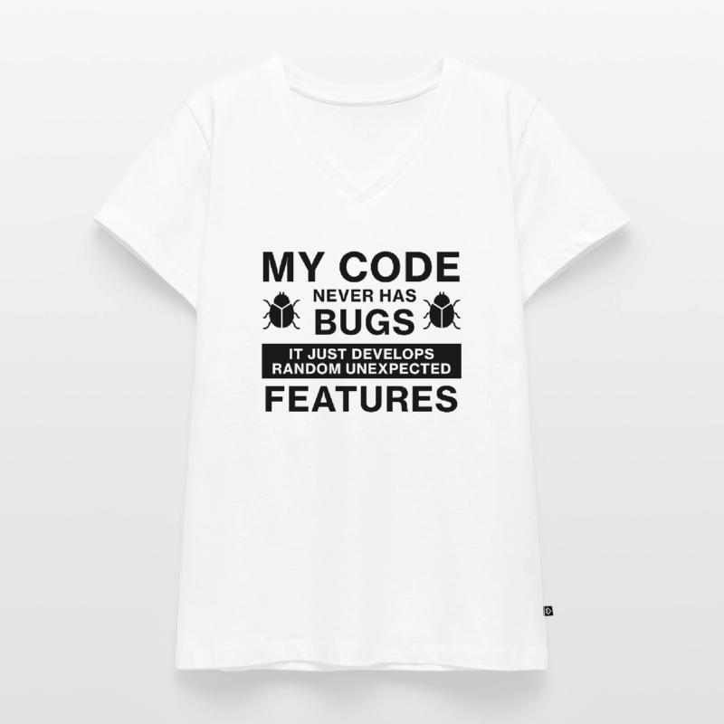 Programmierer Coder Coding Frauen Premium Bio T-Shirt mit V-Ausschnitt
