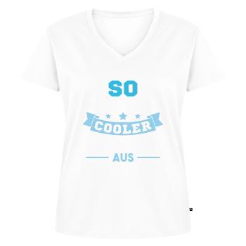 So sieht ein richtig cooler Rentner aus Pensioner - Frauen Premium Bio T-Shirt mit V-Ausschnitt - Weiß - Vorne - AI Model Female 172 dark (172cm)