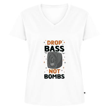 DJ Techno Musik Disc Jockey House Party EDM Trance - Frauen Premium Bio T-Shirt mit V-Ausschnitt - Weiß - Vorne - AI Model Female 172 dark (172cm)