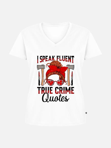 True Crime - Frauen Premium Bio T-Shirt mit V-Ausschnitt - Weiß