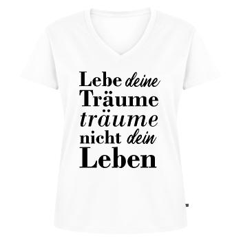 Motivation Schöner Spruch Geschenk Geburtstag - Frauen Premium Bio T-Shirt mit V-Ausschnitt - Weiß - Vorne - AI Model Female 172 dark (172cm)