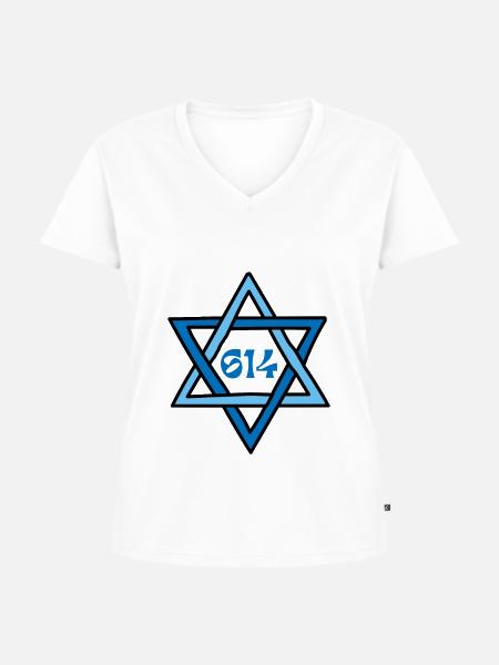 614 Gebot des Judentums - Frauen Premium Bio T-Shirt mit V-Ausschnitt - Weiß