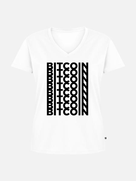 BITCOIN - Frauen Premium Bio T-Shirt mit V-Ausschnitt - Weiß