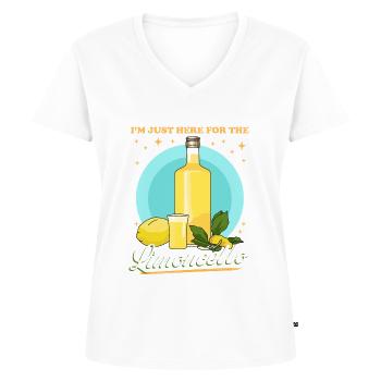 Limoncello Zitronen Likör Geschenk - Frauen Premium Bio T-Shirt mit V-Ausschnitt - Weiß - Vorne - AI Model Female 172 dark (172cm)