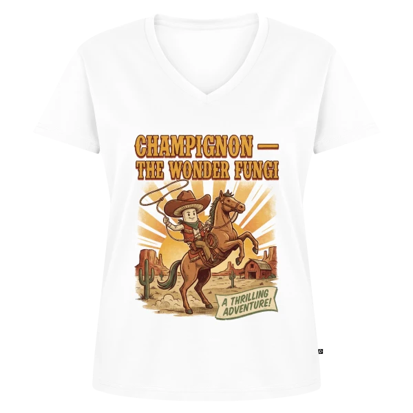 Champignon — The Wonder Fungi — Women's Premium Organic V-neck T-shirt