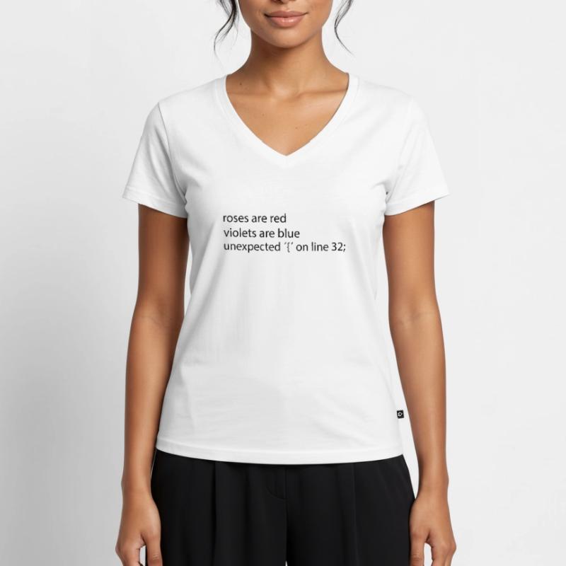 Programmer IT nerd funny shirt error message Women's Premium Organic V-neck T-shirt
