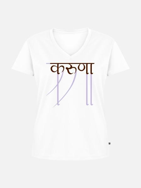 mitgefühl - Frauen Premium Bio T-Shirt mit V-Ausschnitt - Weiß