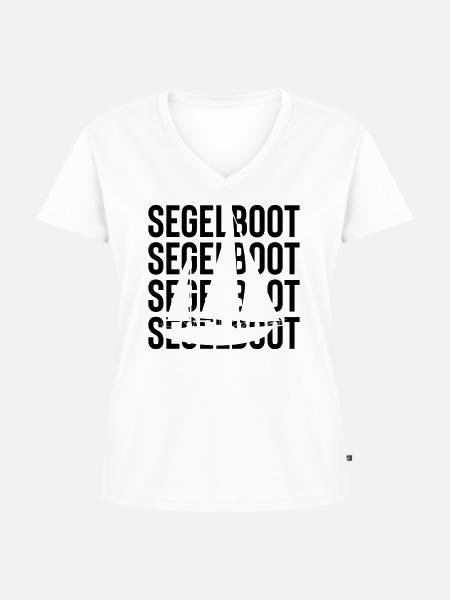 Segelboot - - Frauen Premium Bio T-Shirt mit V-Ausschnitt - Weiß