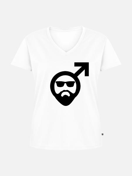 Männlich - Frauen Premium Bio T-Shirt mit V-Ausschnitt - Weiß