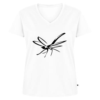 Libelle Libellen - Frauen Premium Bio T-Shirt mit V-Ausschnitt - Weiß - Vorne - AI Model Female 172 dark (172cm)