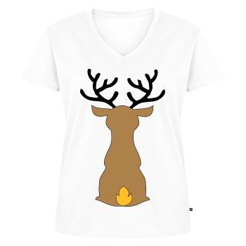 Noël - T-shirt encolure en V Premium bio Femme - blanc - Devant - AI Model Female 172 dark (172cm)