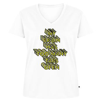 TABS TROP - T-shirt encolure en V Premium bio Femme - blanc - Devant - AI Model Female 172 dark (172cm)