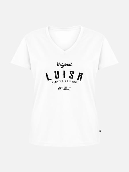 Luisa Limited Edition - Frauen Premium Bio T-Shirt mit V-Ausschnitt - Weiß