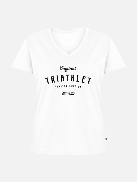 Triathlet Limited Edition Triathleten - Frauen Premium Bio T-Shirt mit V-Ausschnitt - Weiß