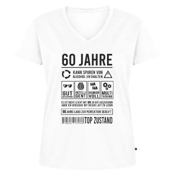 60. Geburtstag Lustig 60 Jahre Perfektion - Frauen Premium Bio T-Shirt mit V-Ausschnitt - Weiß - Vorne - AI Model Female 172 dark (172cm)