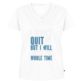 26. 2 Marathon Runners Grappig Marathon Citaat - Vrouwen Premium Bio T-shirt met V-hals - wit - Voor - AI Model Female 172 dark (172cm)