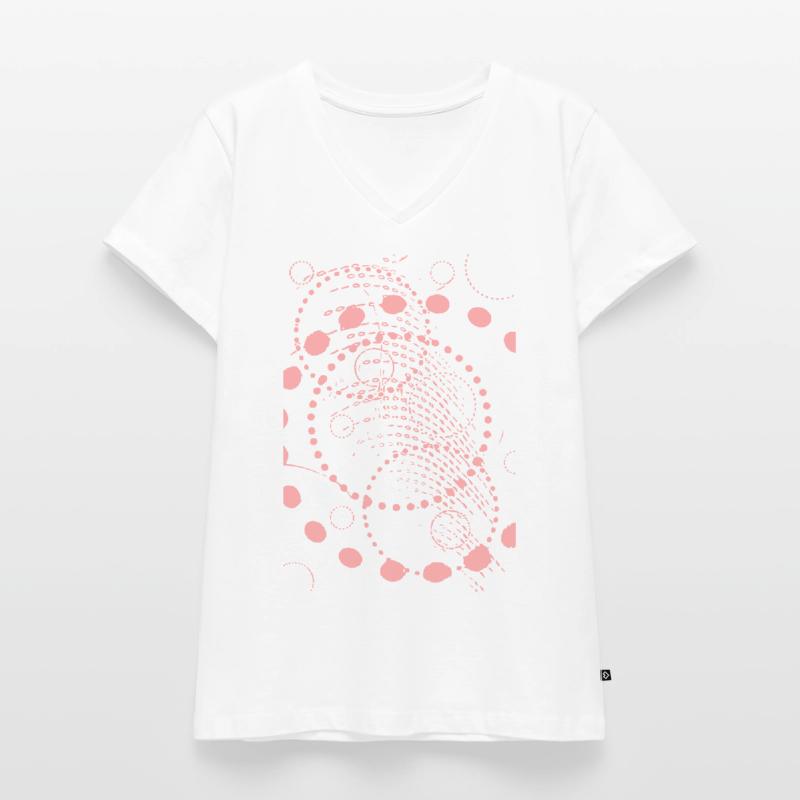Points de création abstrait T-shirt encolure en V Premium bio Femme