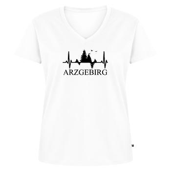 Arzgebirg Herzschlag Wald Erzgebirge Erzgebirger - Frauen Premium Bio T-Shirt mit V-Ausschnitt - Weiß - Vorne - AI Model Female 172 dark (172cm)