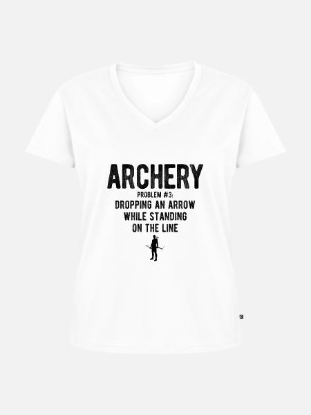 Bogenschießen Archery - Frauen Premium Bio T-Shirt mit V-Ausschnitt - Weiß