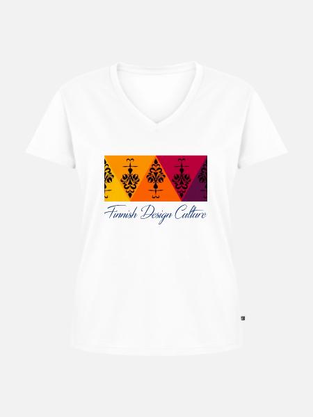 Finnische Designkultur - Frauen Premium Bio T-Shirt mit V-Ausschnitt - Weiß
