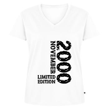 2000 November Limited Edition 23rd Birthday Decoration - Women's Premium Organic V-neck T-shirt - white - Front - AI Model Female 172 dark (172cm)