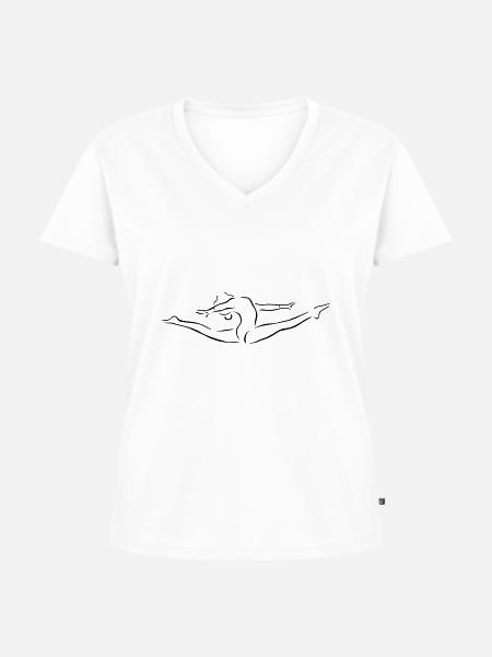 Gymnastik - Frauen Premium Bio T-Shirt mit V-Ausschnitt - Weiß