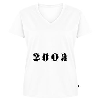 2003 year birthday - Women's Premium Organic V-neck T-shirt - white - Front - AI Model Female 172 dark (172cm)