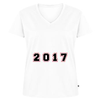 2017 Jahr Zahl - Frauen Premium Bio T-Shirt mit V-Ausschnitt - Weiß - Vorne - AI Model Female 172 dark (172cm)
